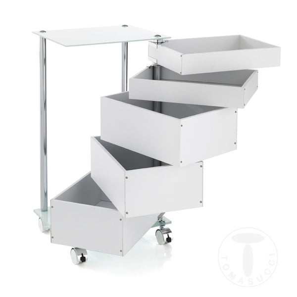 Biała szafka na kółkach z 5 szufladami Tomasucci Bobo-image-1