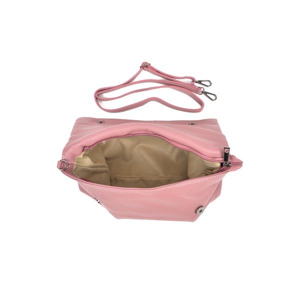 Różowa torebka skórzana crossbody Roberta M Elisa-image-3