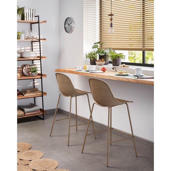 Beżowy metalowo-plastikowy hoker ogrodowy Quinby – Kave Home-image-4