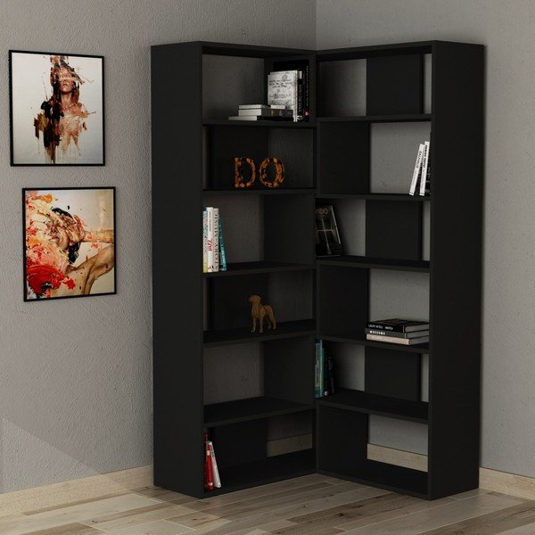 Antracytowa narożna biblioteczka Molly N 4 Anthracite-image-1