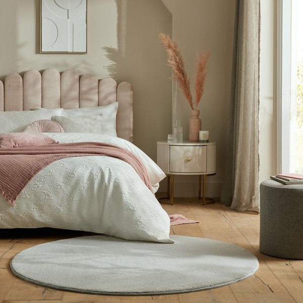 Jasnoszary okrągły dywan 133x133 cm – Flair Rugs-image-1