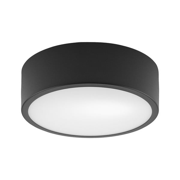 Czarna lampa sufitowa ze szklanym kloszem − LAMKUR