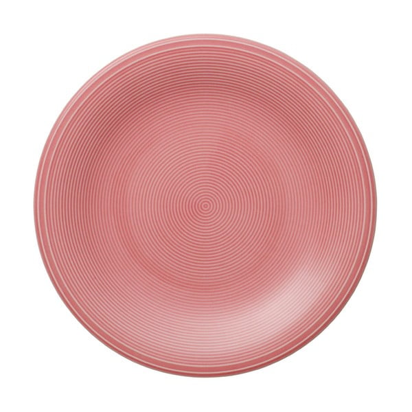 Różowy porcelanowy talerz na sałatkę Like by Villeroy & Boch Group, 21,5 cm