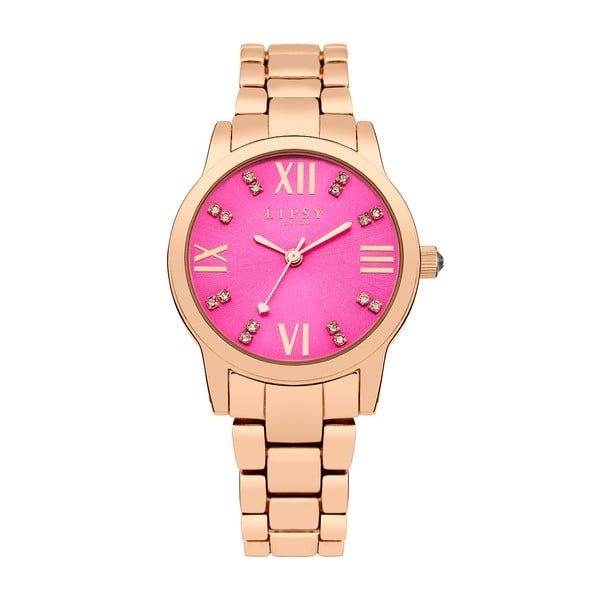 Zegarek damski z różowym cyferblatem Lipsy
