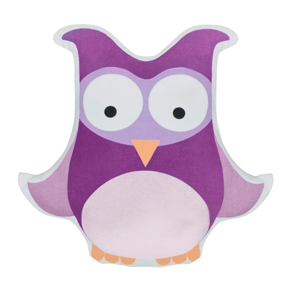 Fioletowa poduszka dla dzieci z nadrukiem Sebra Owl Large