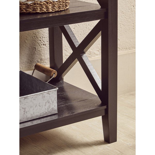 Czarny regał z litego drewna sosnowego 40x81x81 cm Heritage – Premier Housewares-image-4