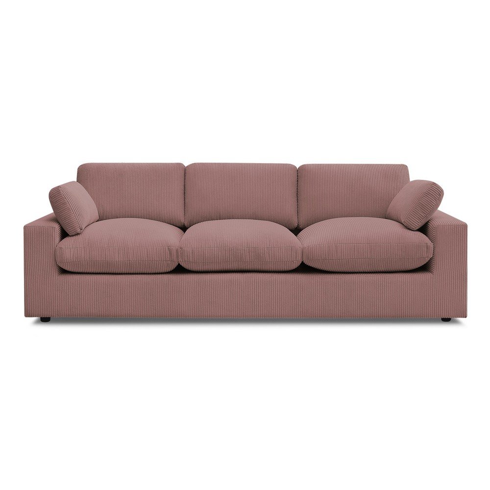 Różowa sztruksowa sofa 250 cm Belair – Bobochic Paris
