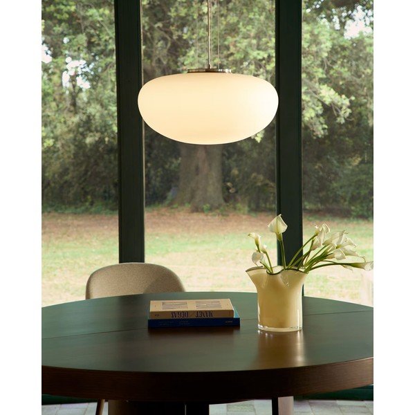 Biała lampa wisząca ze szklanym kloszem ø 50 cm Ardali – Kave Home-image-1