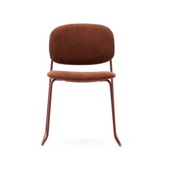 Metalowe krzesło sztaplowane w kolorze terakoty Meli – Kave Home-image-2