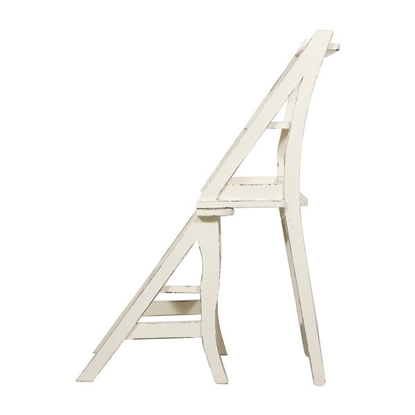 Białe krzesło/schodki z mahoniu Biscottini Claudia-image-2