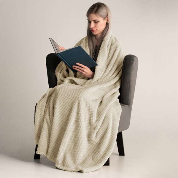 Beżowy koc z mikrowłókna DecoKing Henry, 150x200 cm-image-1