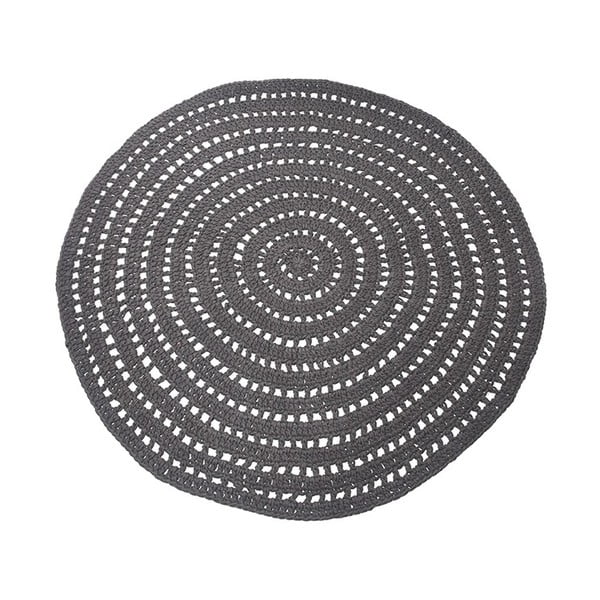 Ciemnoszary okrągły dywan bawełniany LABEL51 Knitted, ⌀ 150 cm