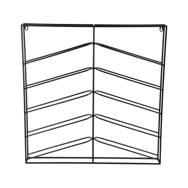 Czarny wiszący metalowy regał na wino liczba butelek 10 67x66x7,5 cm Cuadro – PT LIVING