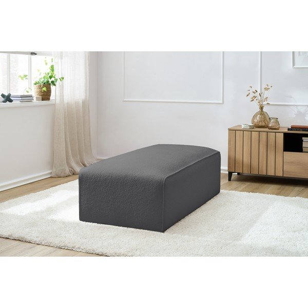 Ciemnoszary podnóżek modułowy z materiału bouclé Megeve – Bobochic Paris-image-4