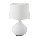 Biała lampa stołowa z ceramiki i tkaniny Reality Martin, wys. 29 cm