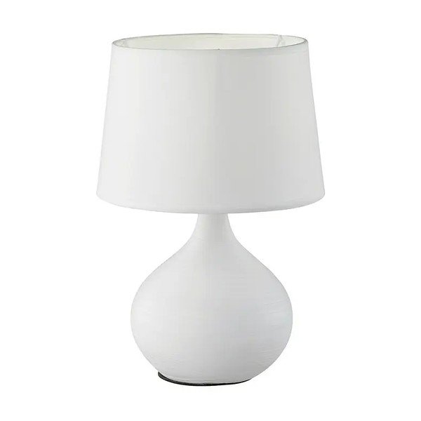 Biała lampa stołowa z ceramiki i tkaniny Reality Martin, wys. 29 cm