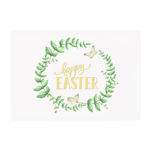 Zestaw 2 zielono-białych mat stołowych Apolena Happy Easter, 33x45 cm