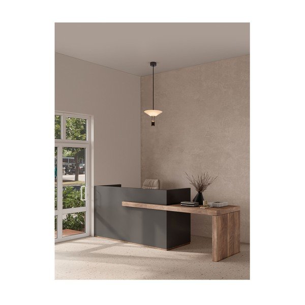 Aluminiowa lampa wisząca LED w kolorze matowej czerni z kloszem ze szkła akrylowego ø 22 cm Anafi – Nova Luce-image-1