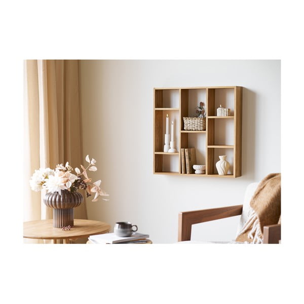 Wielopoziomowa półka z litego drewna dębowego w naturalnym kolorze 15 cm Townsville – House Nordic-image-1