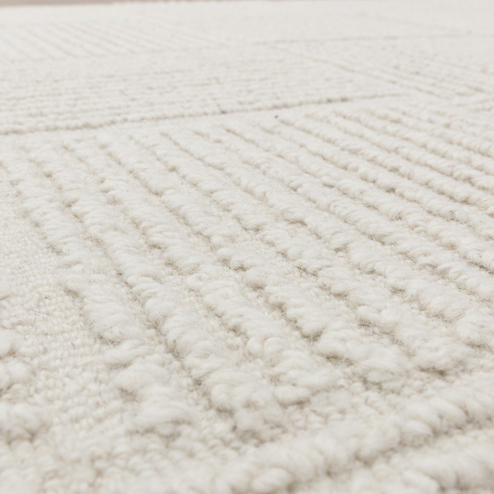 Wełniany dywan tkany ręcznie w kolorze kości słoniowej 200x290 cm Zennith Grid – Asiatic Carpets (zdjęcie 4)