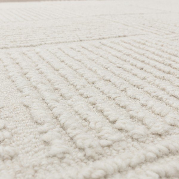 Wełniany dywan tkany ręcznie w kolorze kości słoniowej 120x170 cm Zennith Grid – Asiatic Carpets-image-3