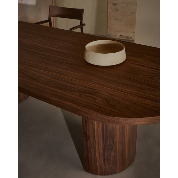 Okrągły stół z blatem w dekorze orzecha 100x240 cm Nealy – Kave Home-image-2