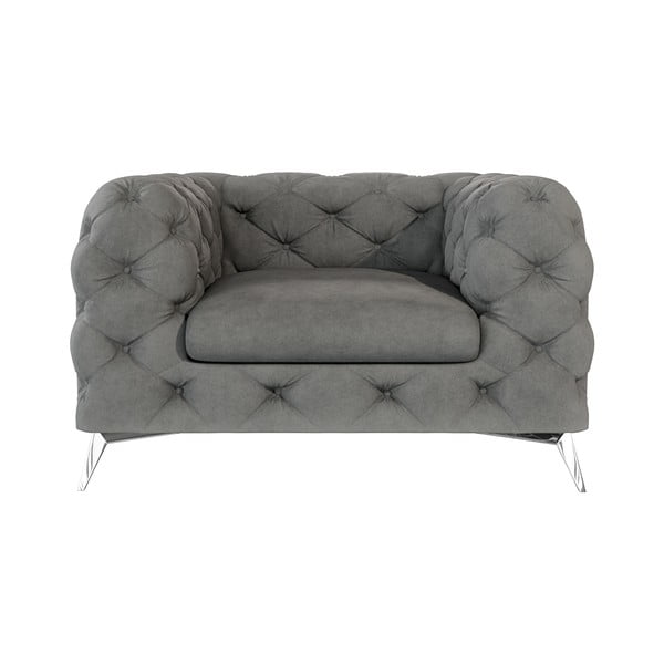 Szary aksamitny fotel Chelsea – Ropez-image-1