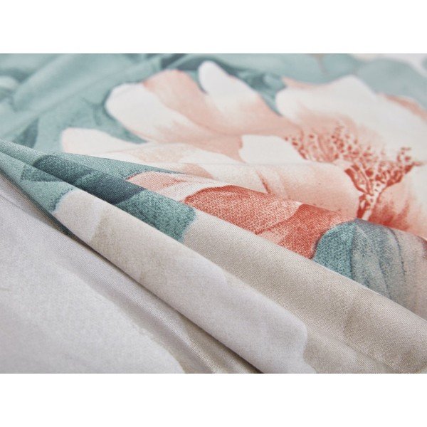 Turkusowa pościel jednoosobowa z mikrosatyny 3-częściowa 140x200 cm Selma – My House-image-4