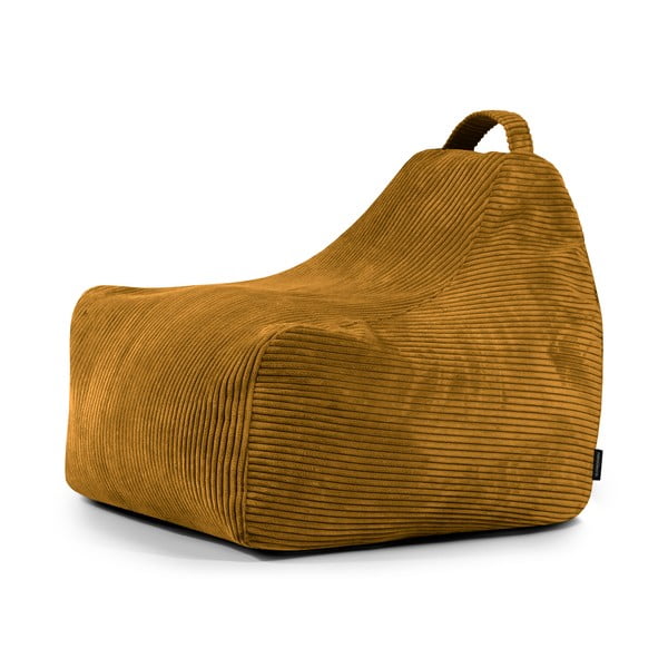 Musztardowy sztruksowy dziecięcy worek do siedzenia Game Amuse – SLOWDOWN