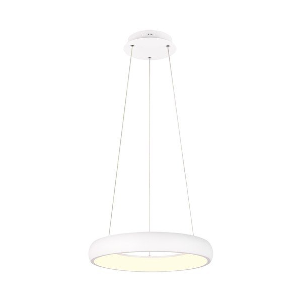 Biała lampa wisząca LED ze ściemniaczem i metalowym kloszem ø 46 cm Cardona – Trio-image-3