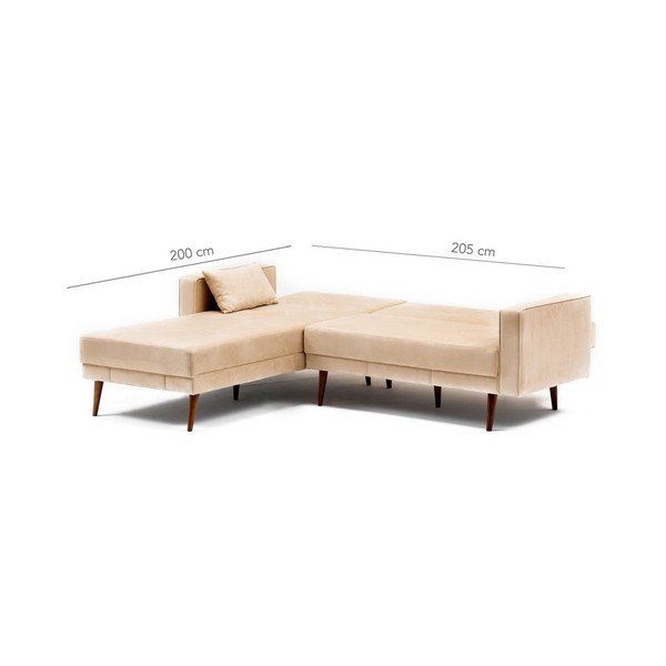 Kremowa sofa rozkładana Dublin, lewostronny-image-3