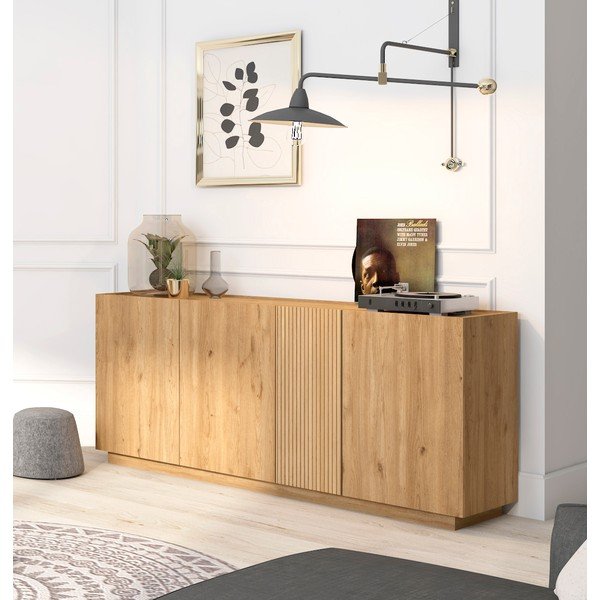 Niska komoda w dekorze dębu 181x78 cm Rayana – Marckeric-image-1