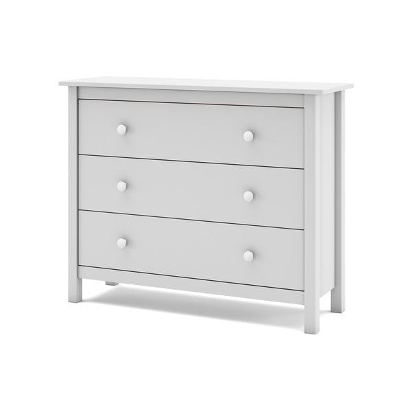 Biała niska komoda dziecięca z drewna sosnowego 100x80 cm Max – Marckeric-image-3