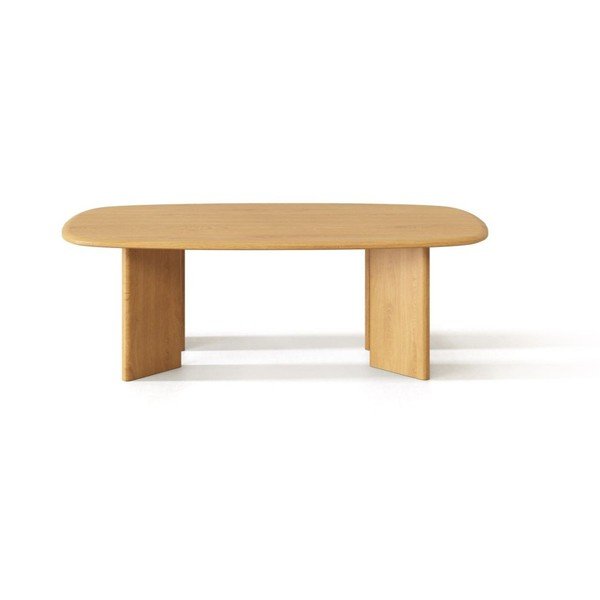 Stolik z litego drewna dębowego w naturalnym kolorze 60x120 cm Charlotte – Micadoni -image-1