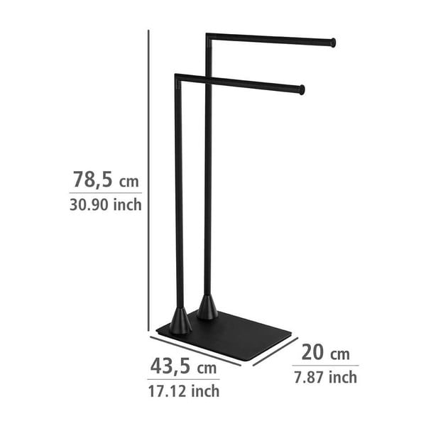 Czarny wieszak stojący na ręczniki Wenko Hella-image-2