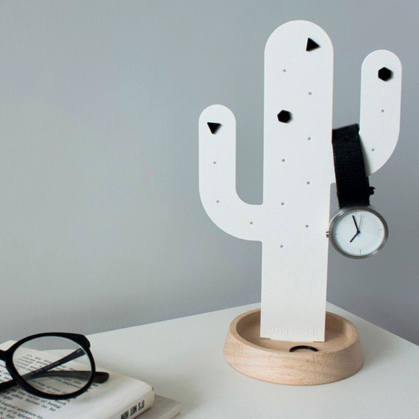 Biały stojak na biżuterię w kształcie kaktusa Qualy&CO Cactus-image-1