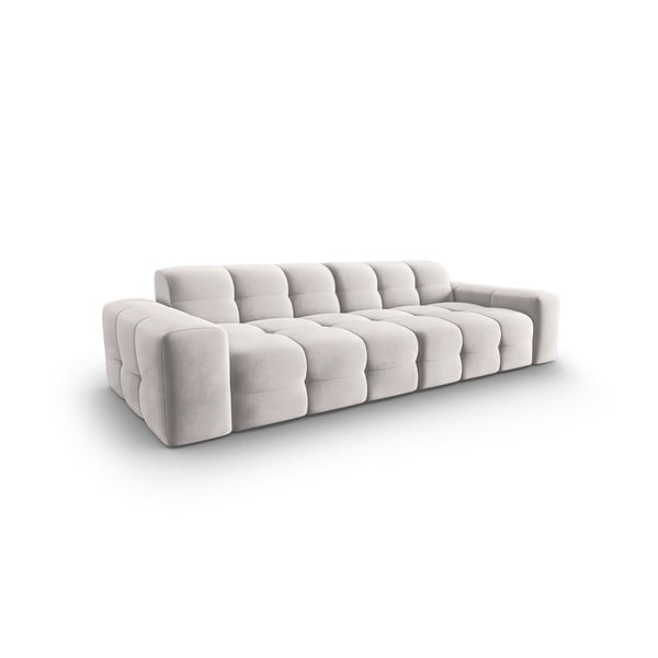 Jasnoszara aksamitna sofa 255 cm Kendal – Micadoni Home-image-3