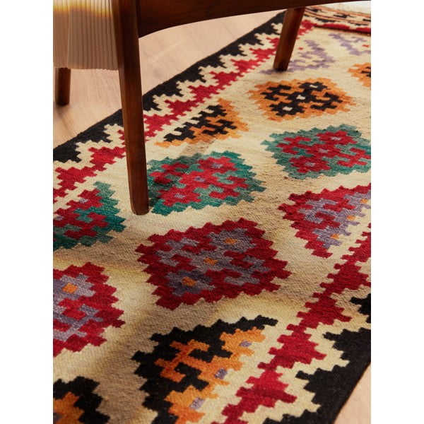 Czerwony wełniany chodnik dwustronny tkany ręcznie 60x190 cm Kamal Kian – Nouristan-image-4