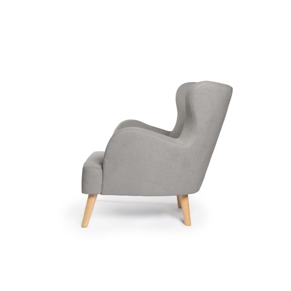 Jasnoszary fotel typu uszak Noemye – Bonami Selection-image-3