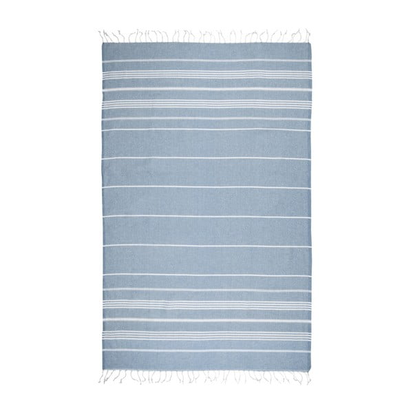 Niebieski ręcznik hammam Kate Louise Classic, 180x100 cm