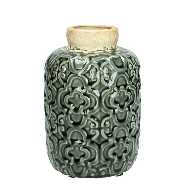 Zielony wazon ceramiczny HF Living Ornamental, mały