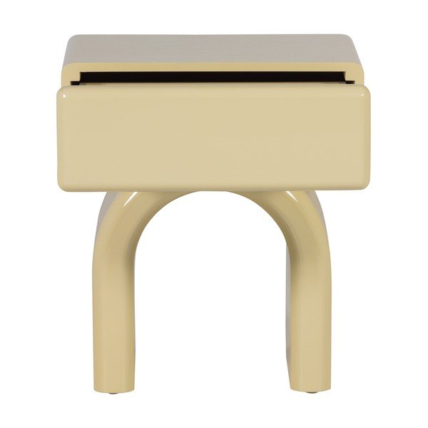 Jasnożółta szafka nocna z połyskiem Zorel – WOOOD-image-3