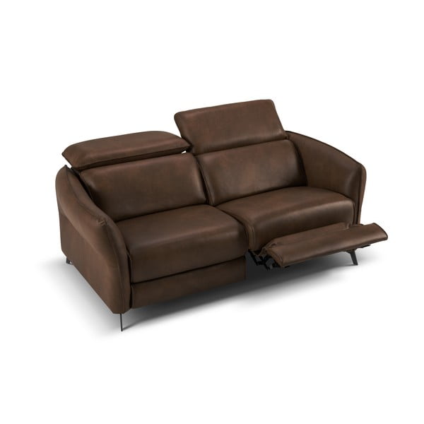 Ciemnobrązowa skórzana sofa 103 cm Hubble – Windsor & Co Sofas-image-3