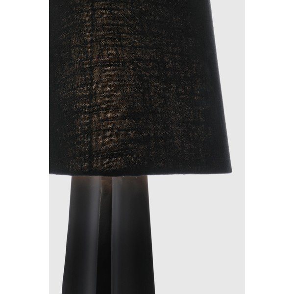 Czarna metalowa lampa stołowa z tekstylnym kloszem (wysokość 61 cm) Tripura – Bizzotto-image-4
