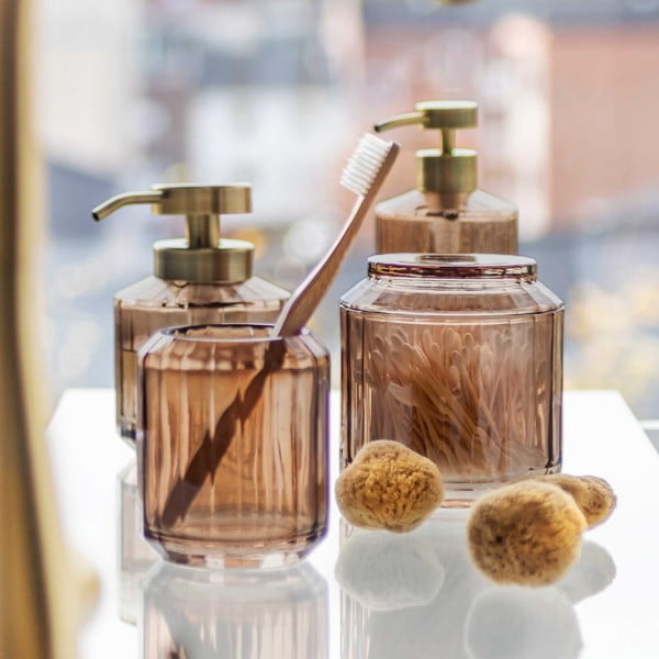 Brązowy szklany kubek na szczoteczki do zębów Vision – Mette Ditmer Denmark-image-3