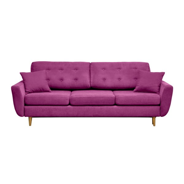 Ciemnoróżowa 3-osobowa sofa rozkładana Cosmopolitan design Barcelona