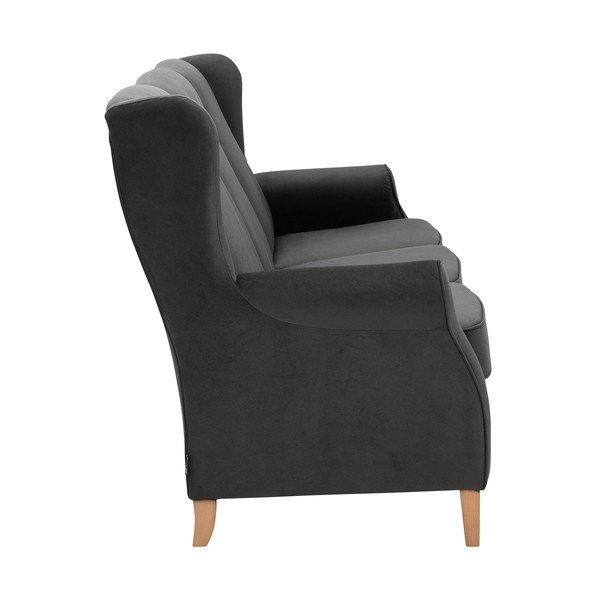 Antracytowa aksamitna sofa Max Winzer Lorris, 193 cm-image-3