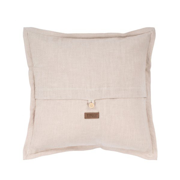 Beżowa poduszka z domieszką lnu Tiseco Home Studio, 45x45 cm-image-1