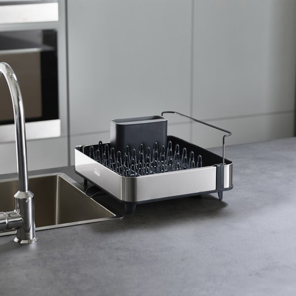 Ciemnoszary regulowany ociekacz ze stali nierdzewnej 36x32 cm Extend Steel – Joseph Joseph-image-3