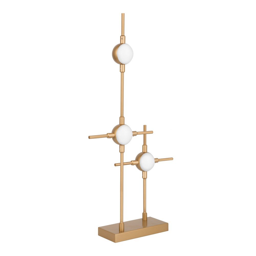 Metalowa lampa stołowa LED w kolorze złota z kloszem ze szkła akrylowego (wysokość 52 cm) Atomo – Nova Luce